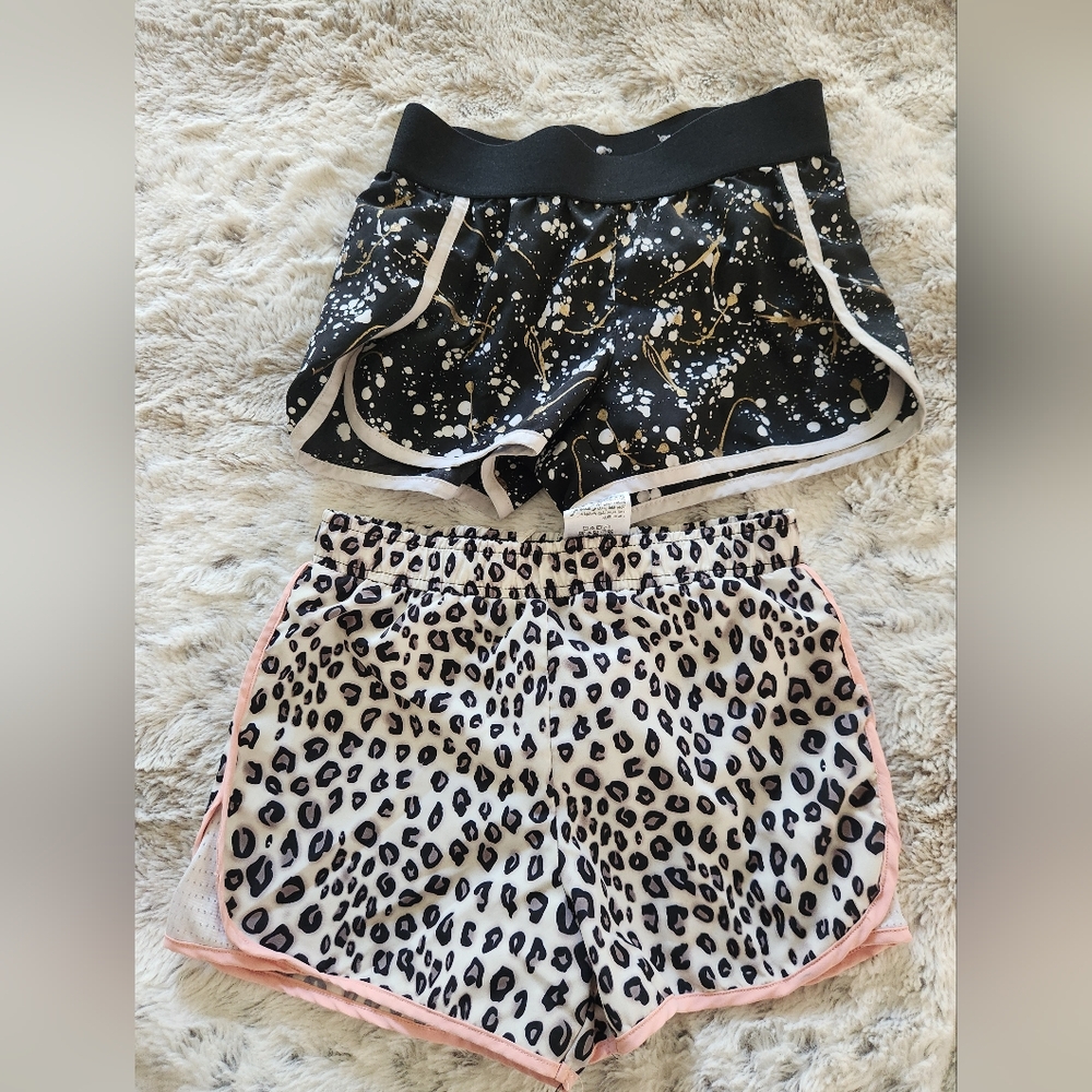 Justice Kids Shorts Set - Black and White with Pink Accents